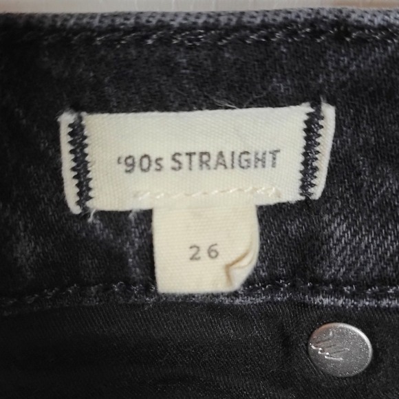 Madewell The 90's Straight Jeans Size 26 Black High Rise Vintage Fit - Picture 4 of 9